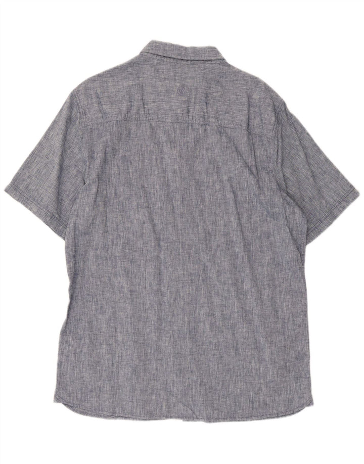 Camisa de corte clásico de manga corta para hombre de Fat Face Lino azul medio