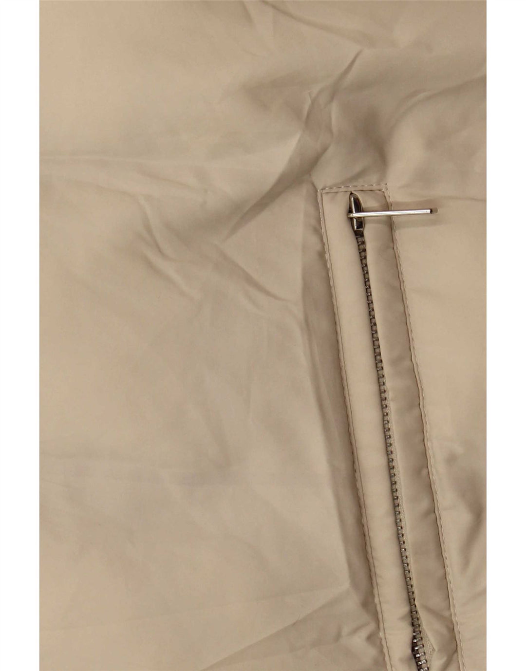 Zara Mujer Chaleco Largo Acolchado Con Capucha UK 44 Poliéster Beige Medio
