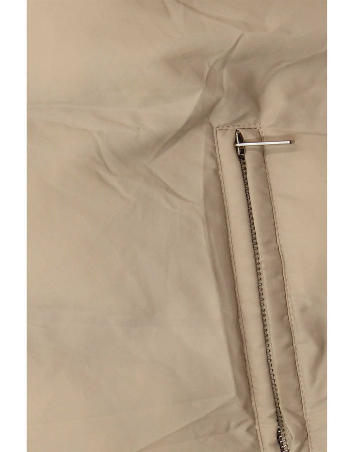 Zara Mujer Chaleco Largo Acolchado Con Capucha UK 44 Poliéster Beige Medio