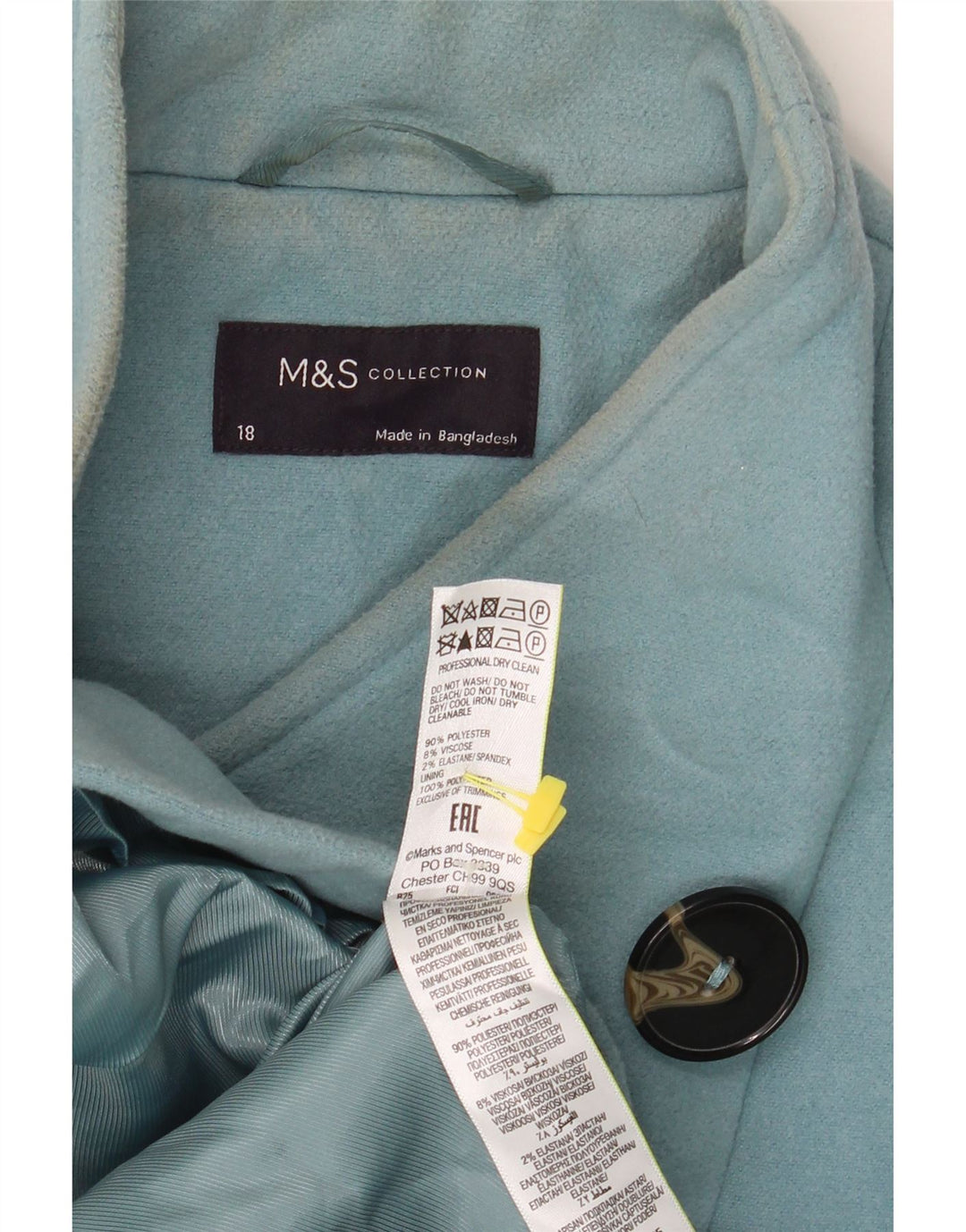 Marks & Spencer Abrigo holgado para mujer UK 40 XL Poliéster azul