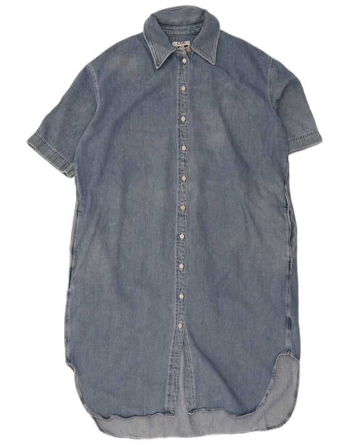 COS Vestido vaquero extragrande de manga corta para mujer EU 40 Algodón azul medio