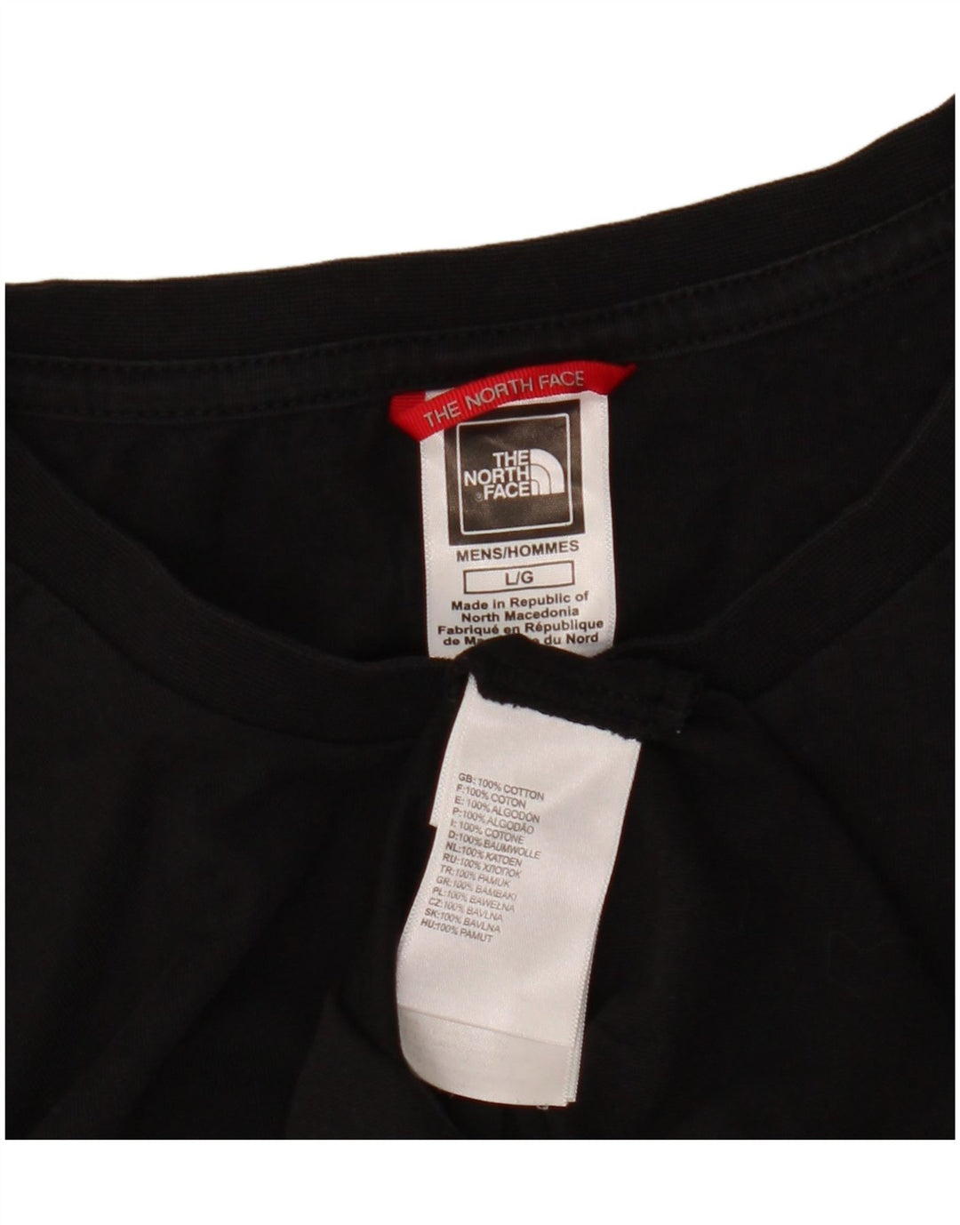 The North Face Top gráfico para hombre de manga larga de algodón negro grande