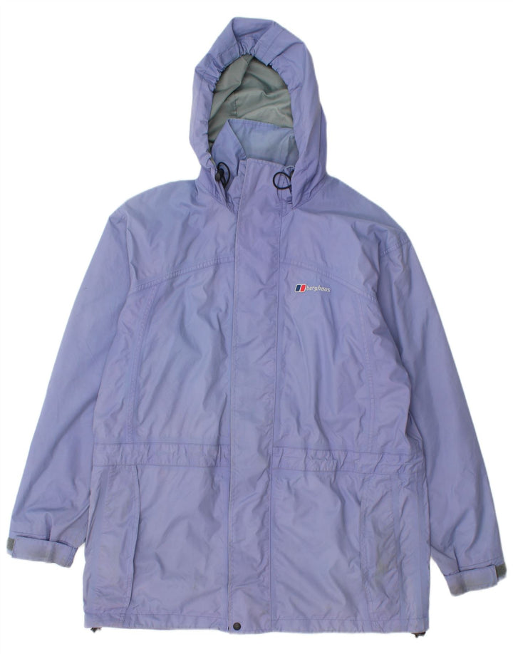 Berghaus Chaqueta impermeable con capucha de gran tamaño para mujer UK 42 Medium Purple Nylon