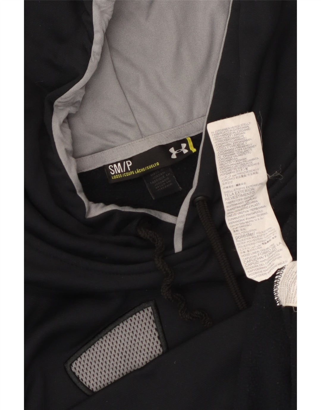 UNDER ARMOUR Jersey con capucha gráfico para hombre pequeño poliéster negro