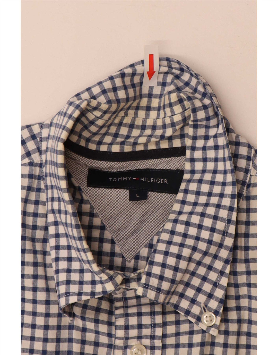 Camisa Tommy Hilfiger para hombre de algodón a cuadros azul grande