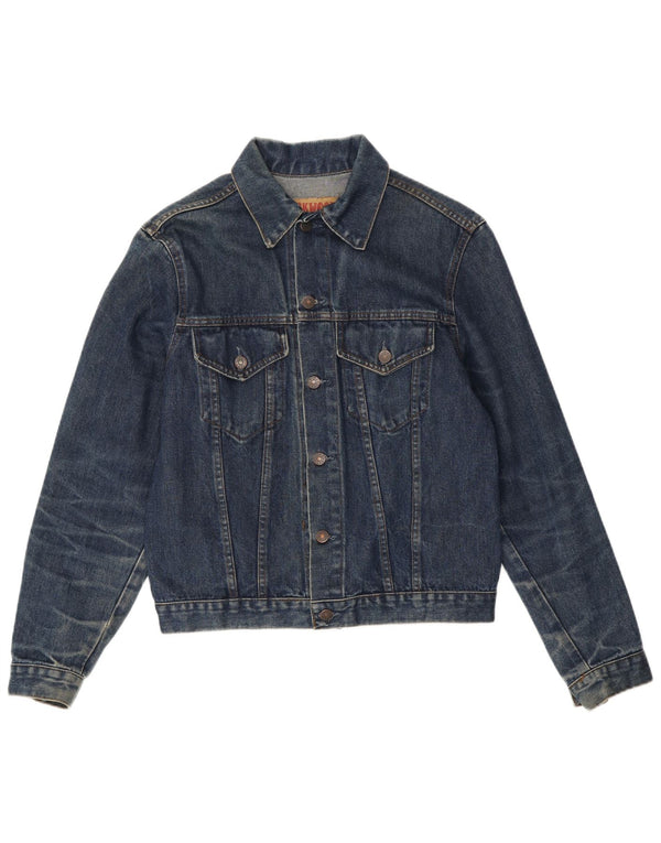 Vintage hombres chaqueta de mezclilla Reino Unido 40 grande azul marino