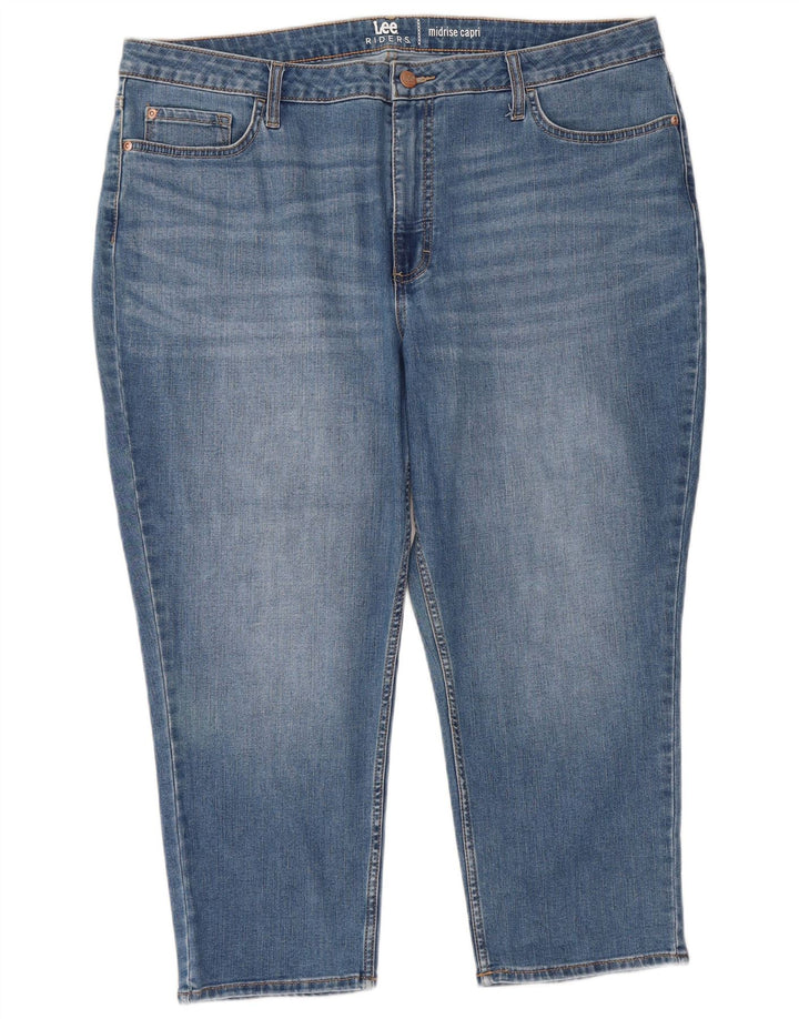 LEE Vaqueros capri de tiro medio para mujer US 20 3XL W40 L23 Algodón azul