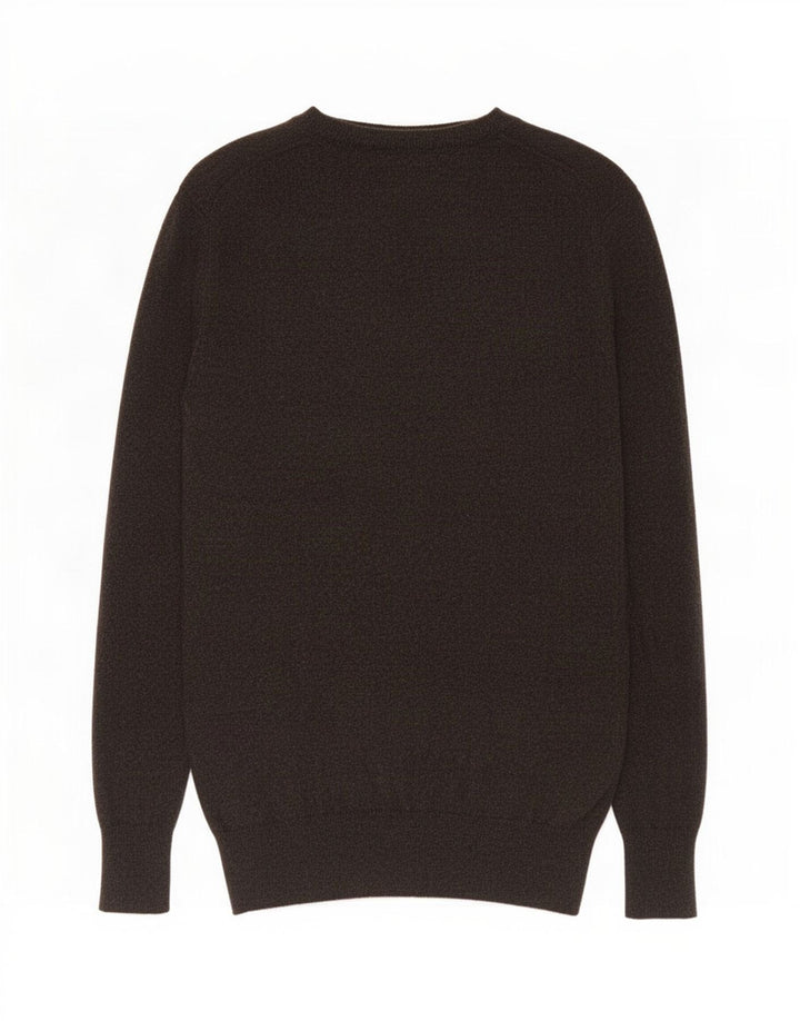 Superdry Jersey con cuello en V para hombre, talla grande, algodón marrón