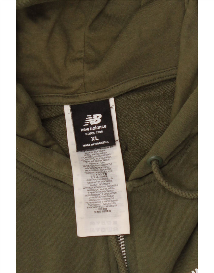 NEW BALANCE Sudadera con capucha y cremallera para hombre XL Algodón caqui