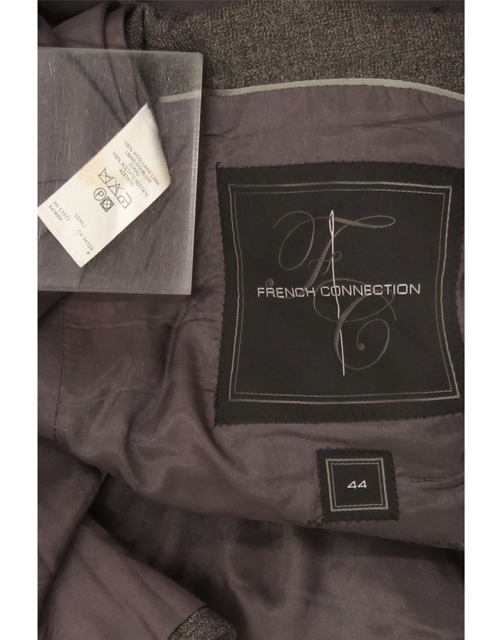 French Connection Chaqueta tipo blazer de 2 botones para hombre UK 44 2XL Lana gris