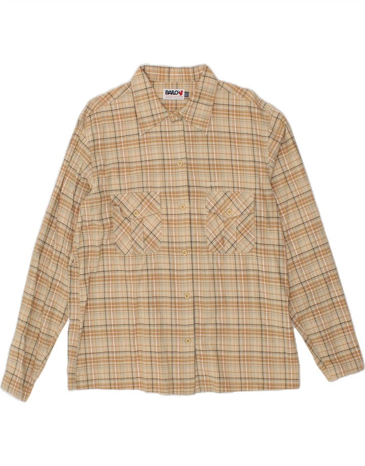 BAILO Womens Shirt IT 52 2XL Beige Check Cotton Vintage Bailo and Second-Hand Bailo from Messina Hembry 