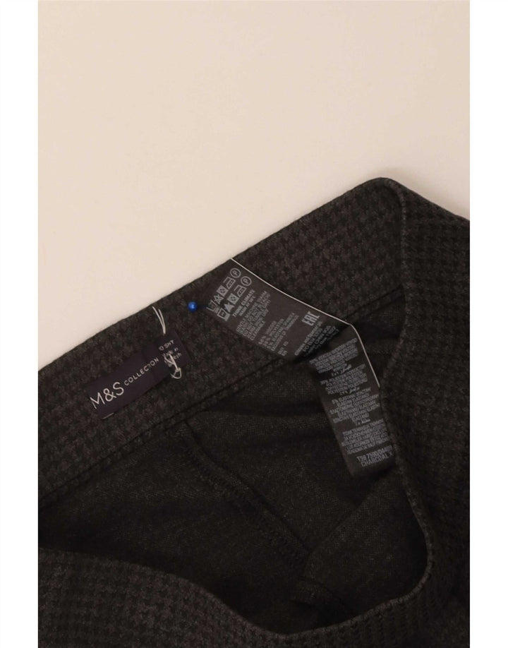 Marks & Spencer Pantalones para mujer UK 10 Small W26 L26 Gris pata de gallo