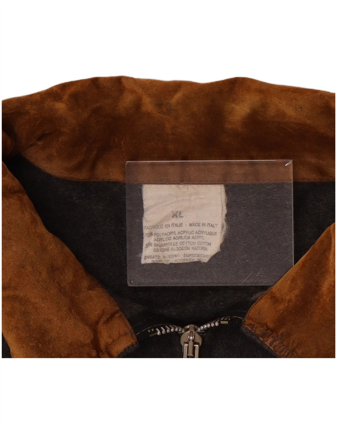 Vintage hombres gráfico bomber chaqueta Reino Unido 42 XL gris colorblock acrílico