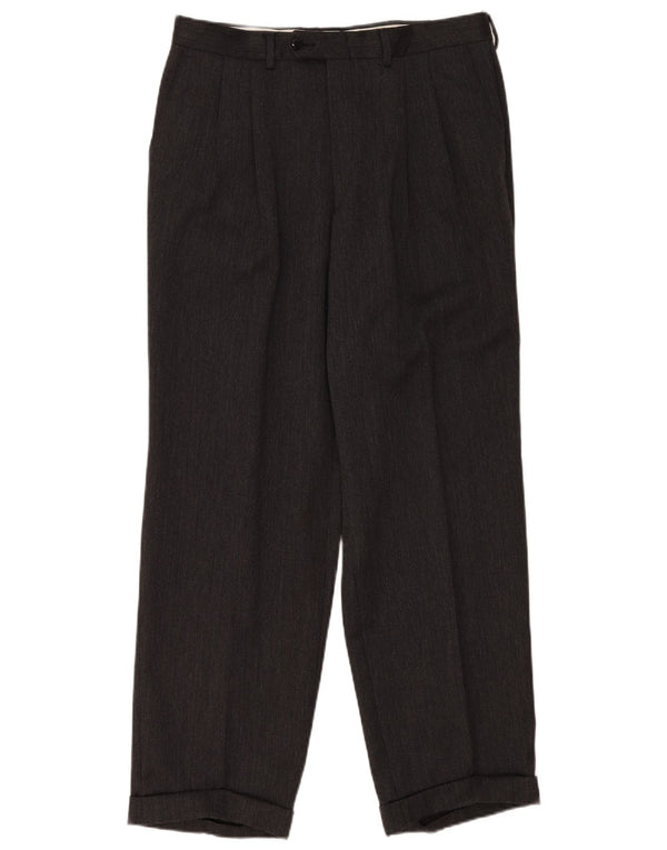 Cacharel Pantalón de traje con pinzas para hombre IT 50 Large W34 L31 Gris