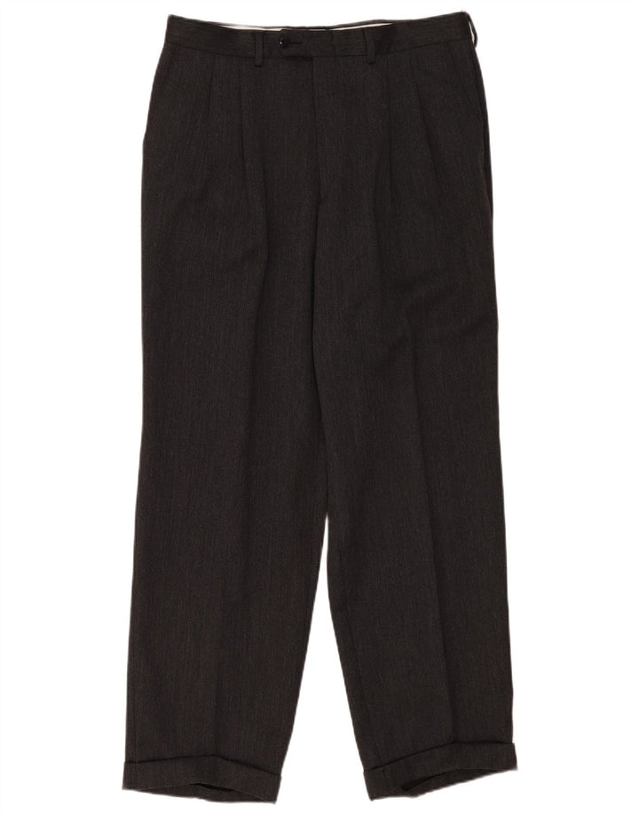 Cacharel Pantalón de traje con pinzas para hombre IT 50 Large W34 L31 Gris