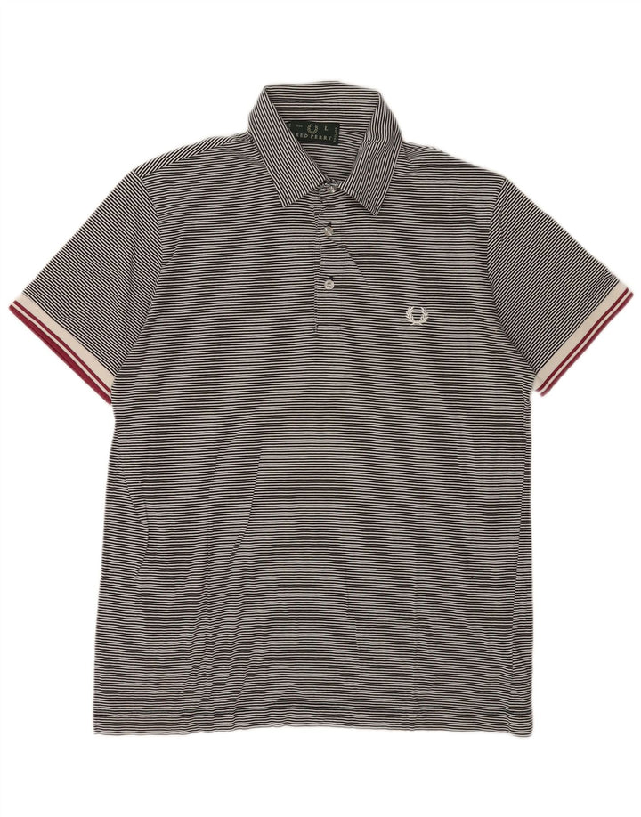 Fred Perry Polo para hombre de algodón a rayas azul marino grande