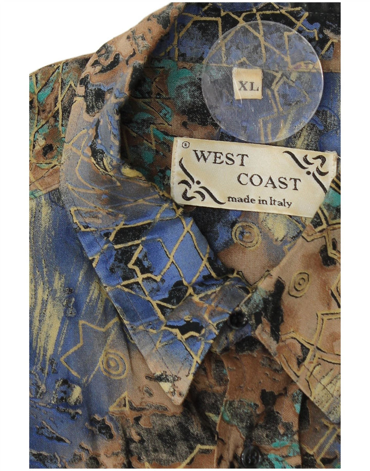 West Coast Camisa de Manga 3/4 para Hombre XL Multicolor Geométrica