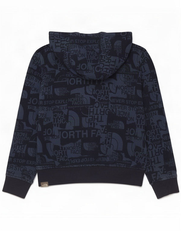 The North Face Boys Graphic Hoodie Jumper 11-12 Years Large Navy Blue