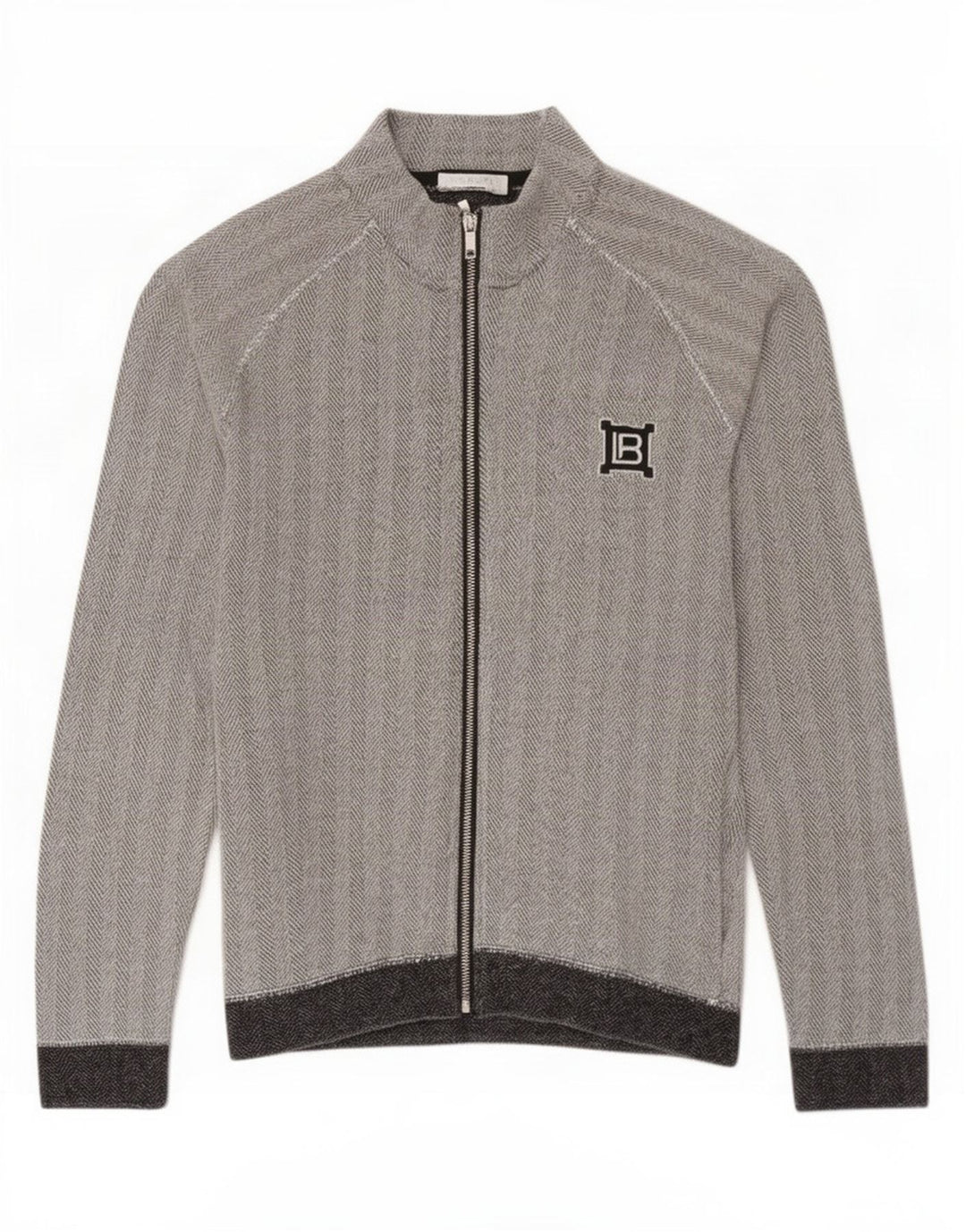 Laura Biagiotti Chaqueta de chándal para mujer UK 10 Small Grey Herringbone
