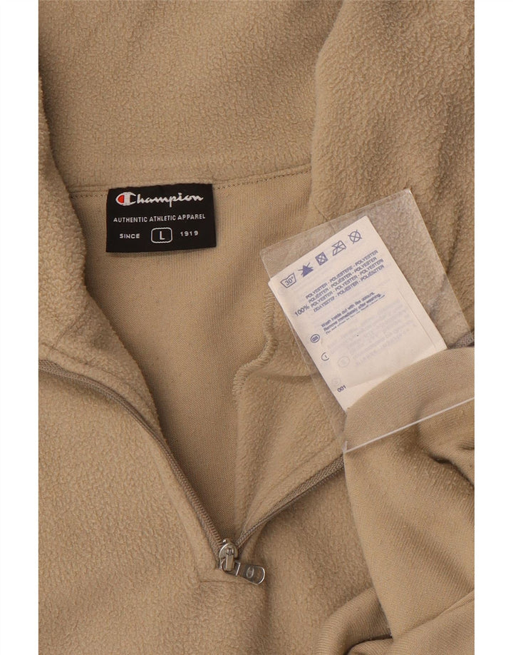 Champion Jersey De Forro Polar Con Cuello Y Cremallera Para Hombre Poliéster Beige Grande