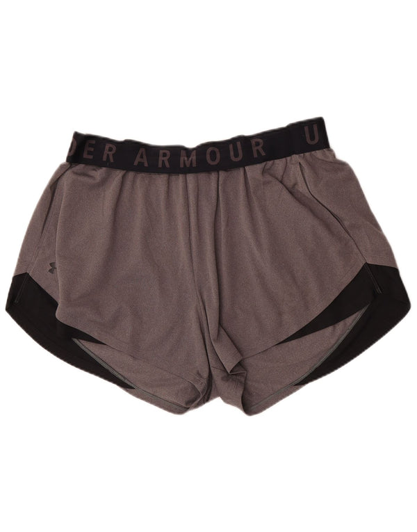 Under Armour Pantalones cortos deportivos Heat Gear para mujer UK 40 XL Gris Colorblock
