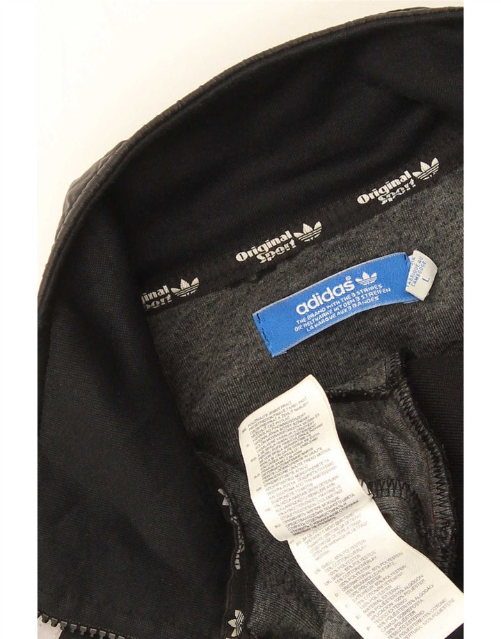 Adidas - Chaqueta de chándal para hombre, talla grande, poliéster negro
