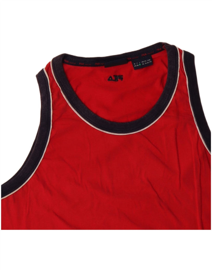 FILA Hombre Chaleco Top XL Algodón Rojo