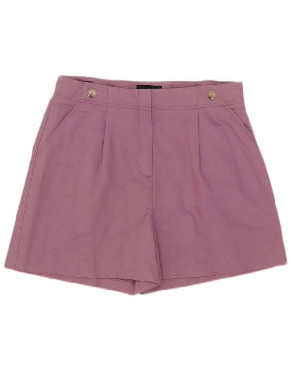 Marks & Spencer Pantalones cortos chinos con cintura alta para mujer UK 40 Large W38 Lila