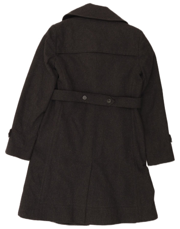 CNC Costume National Abrigo cruzado para mujer IT 40 Small Gris Poliéster