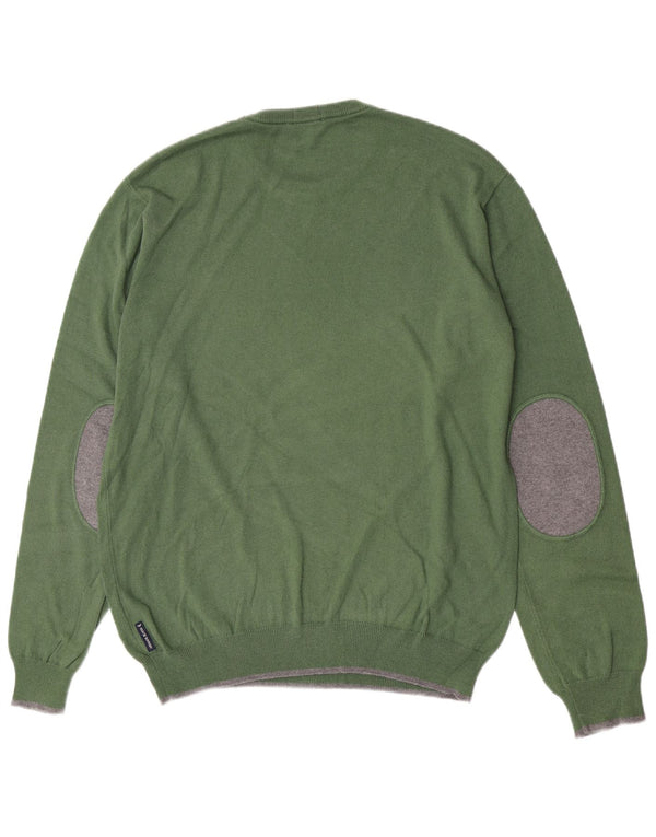 Armani Jeans Jersey Regular Fit con Cuello Redondo para Hombre XL Algodón Verde