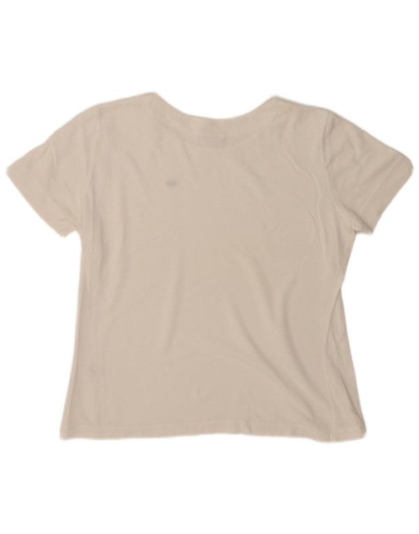 Camiseta Lacoste Mujer Top Talla 46 XL Blanco Algodón
