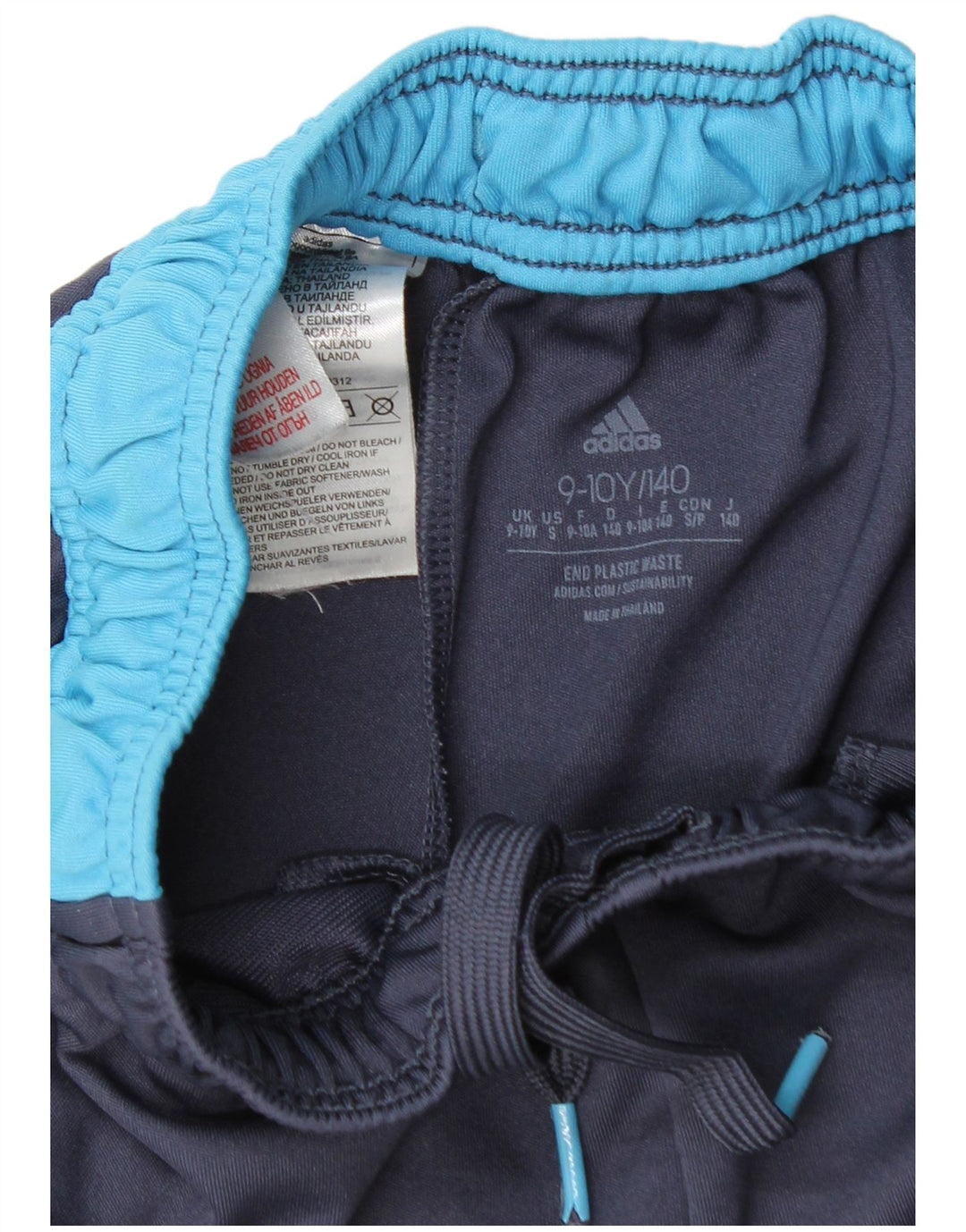 Adidas Pantalones cortos deportivos para niño 9-10 años Azul marino Colorblock Poliéster