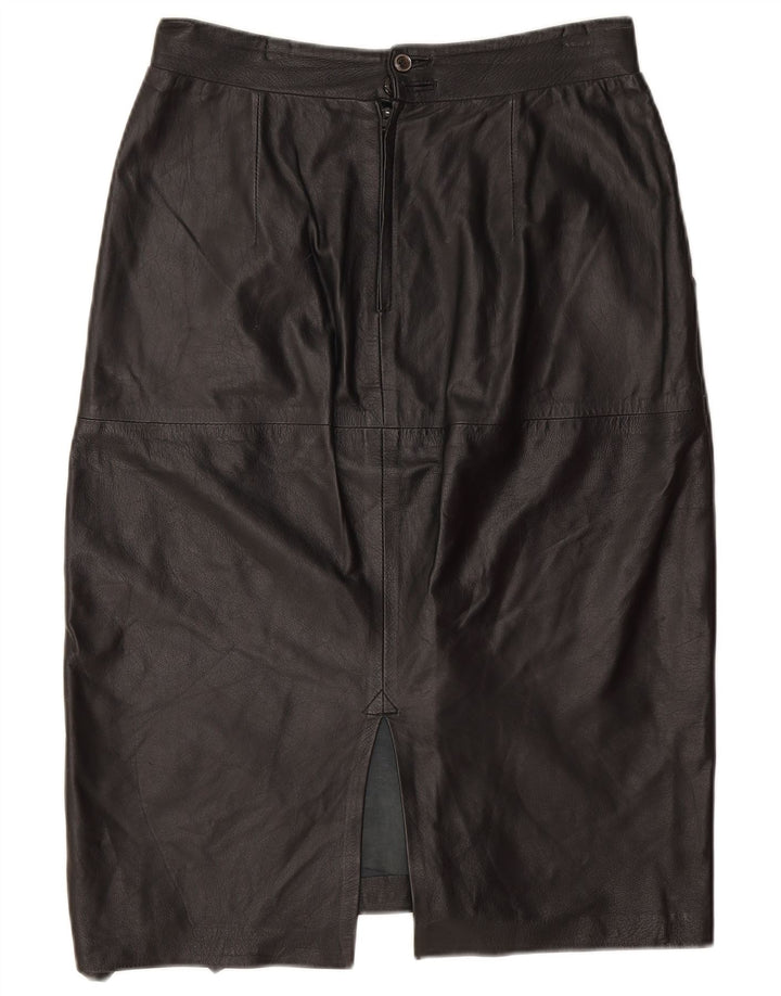 Falda de cuero vintage para mujer W30 Medio Negro