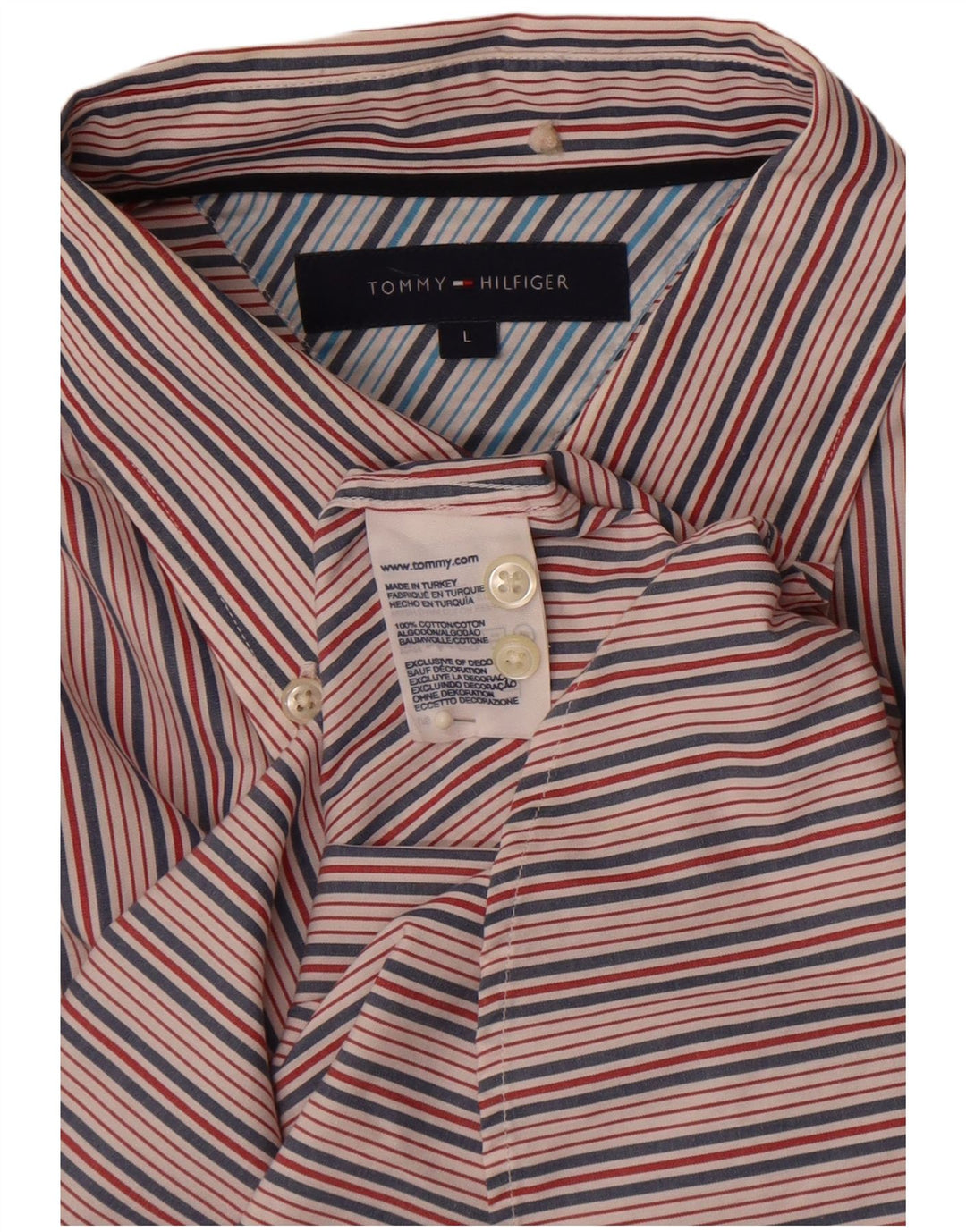 Camisa Tommy Hilfiger Hombre Grande Algodón A Rayas Multicolor