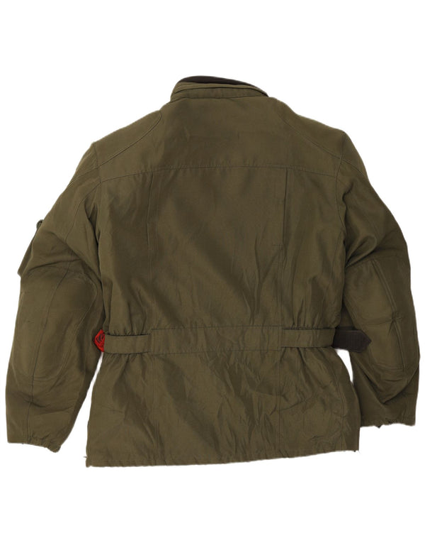 VINTAGE Chaqueta Racer para hombre Reino Unido 42 XL Poliéster verde