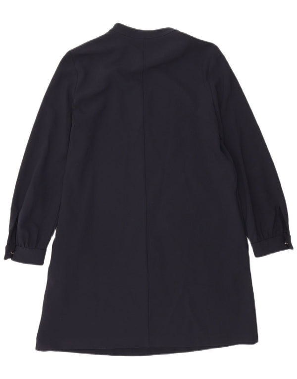 ZARA Mujer Vestido Acampanado Manga Larga UK 6 XS Azul Marino