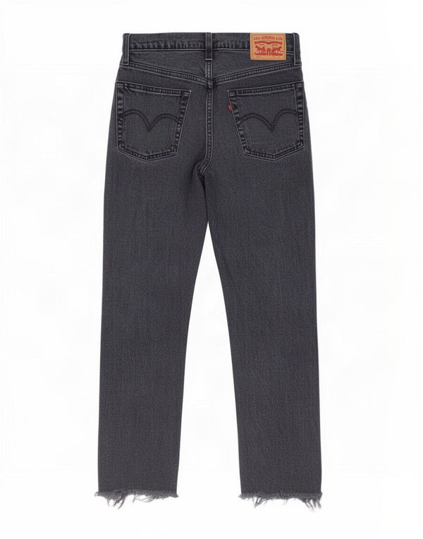 Vaqueros Levi's 501 Crop Rectos Para Mujer W27 L26 Algodón Gris