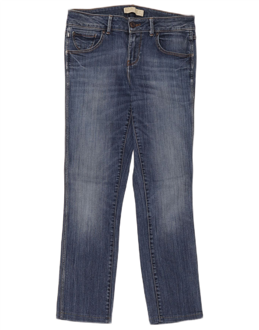 Zara Vaqueros Slim para Mujer EU 38 Small W28 L27 Azul