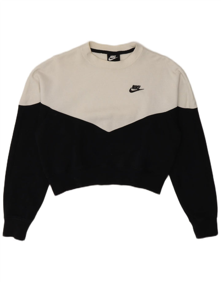 Nike - Sudadera corta para mujer, talla 40, talla mediana, color negro