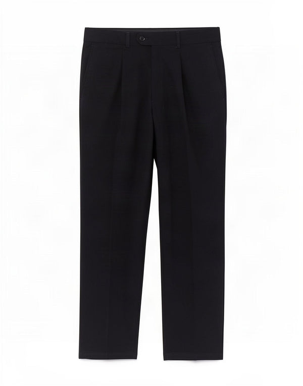 Zara Pantalón de traje con pinzas para hombre EU 42 Large W32 L31 Lana negra