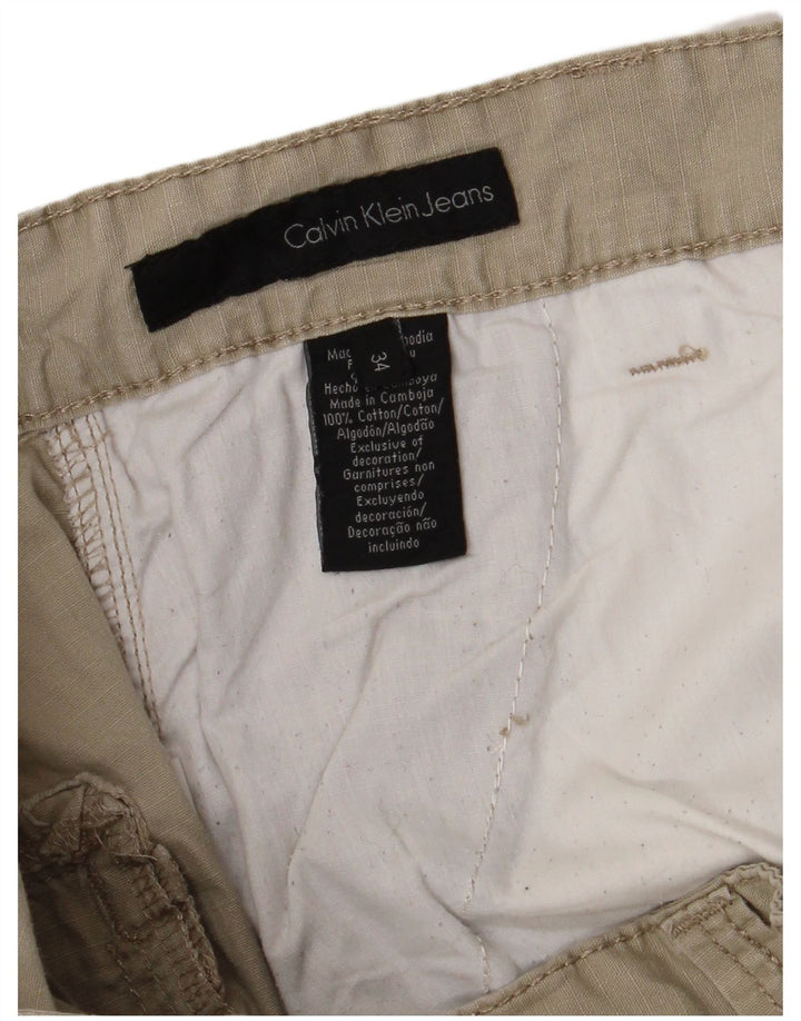 Calvin Klein Pantalones cortos cargo para hombre W34 Algodón beige grande