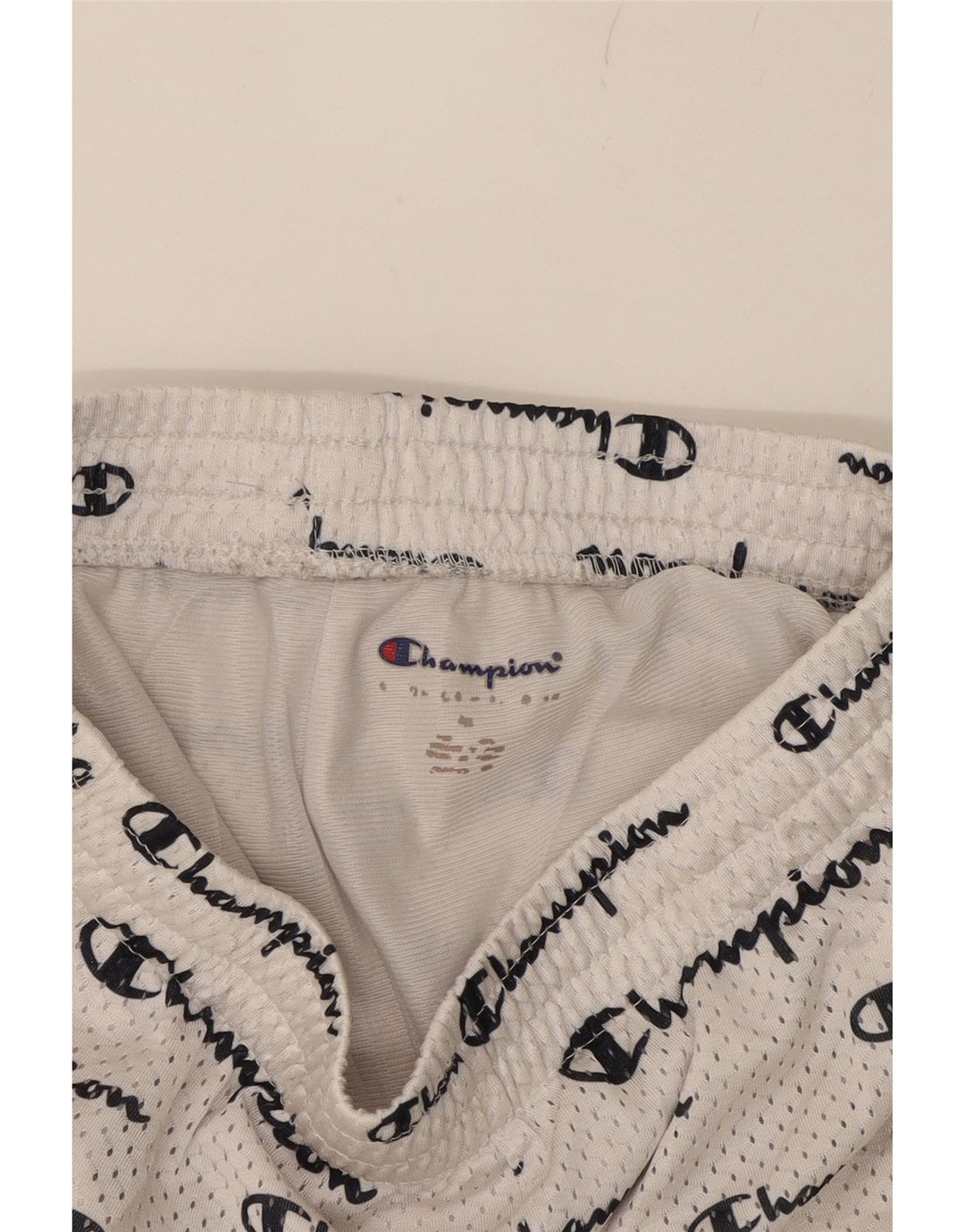 CHAMPION Boys Graphic Sport Shorts 9-10 Years Medium White Polyester Vintage Champion and Second-Hand Champion from Messina Hembry 