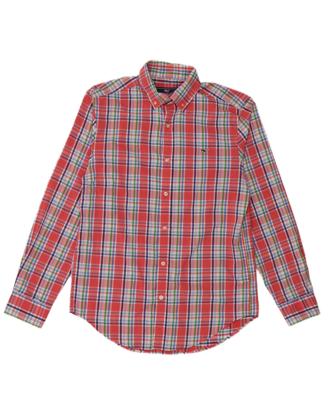 VINEYARD VINES Camisa para hombre de nailon a cuadros rojos pequeños