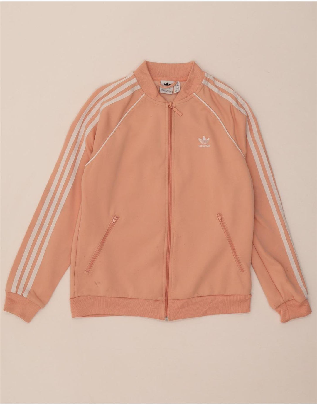 ADIDAS Chaqueta superior de chándal para mujer Reino Unido 14 Poliéster rosa medio