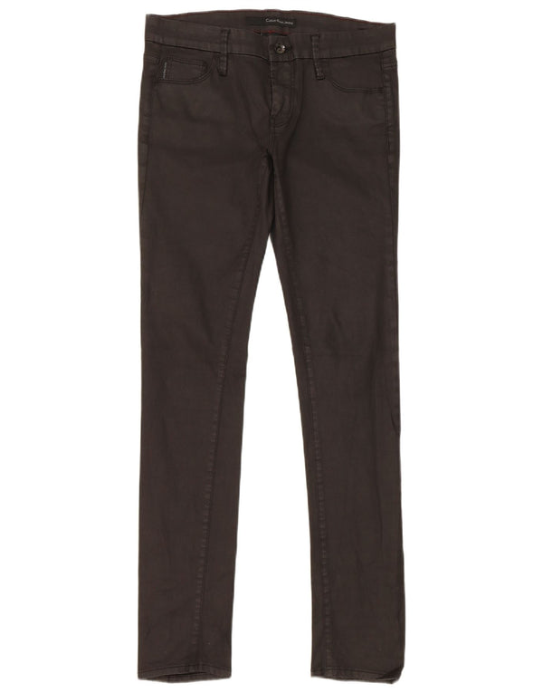Calvin Klein Pantalones casuales ajustados para mujer W28 L32 Algodón negro