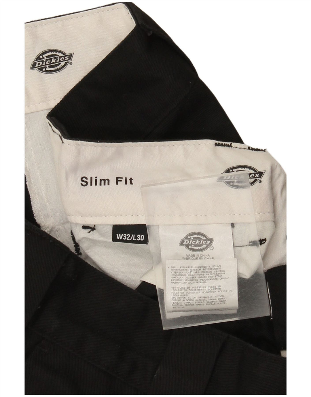 Dickies Pantalón chino slim fit para hombre W32 L27 Poliéster negro