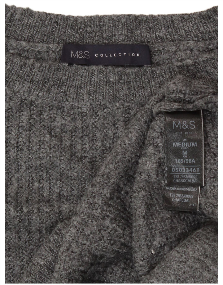 Marks & Spencer Suéter tipo jersey con cuello barco para mujer Reino Unido 44 Gris medio moteado