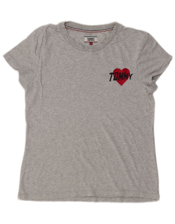 Tommy Hilfiger Camiseta para mujer Top UK 10 Small Grey Moteado