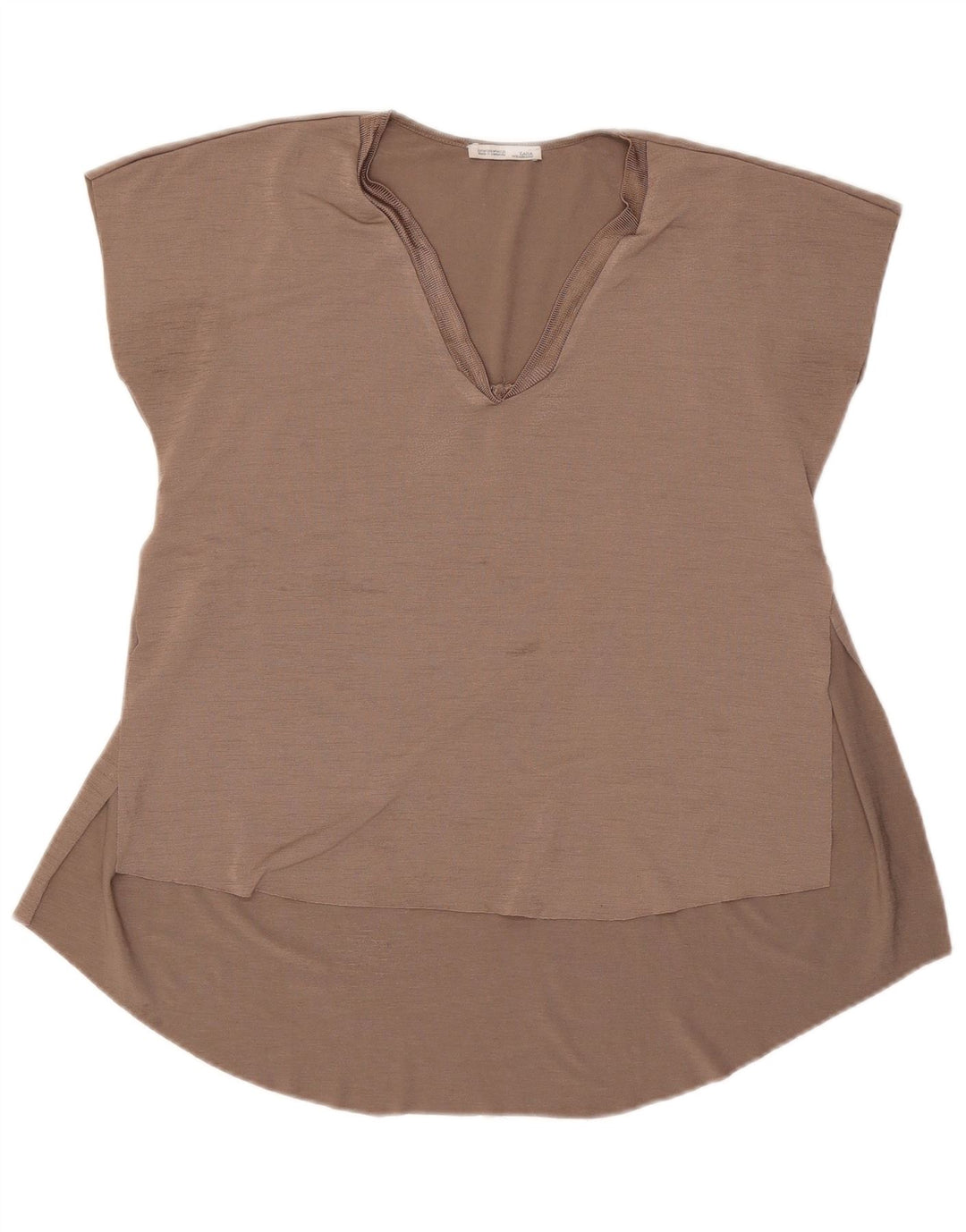 ZARA Mujer Blusa Top UK 44 Gris Medio