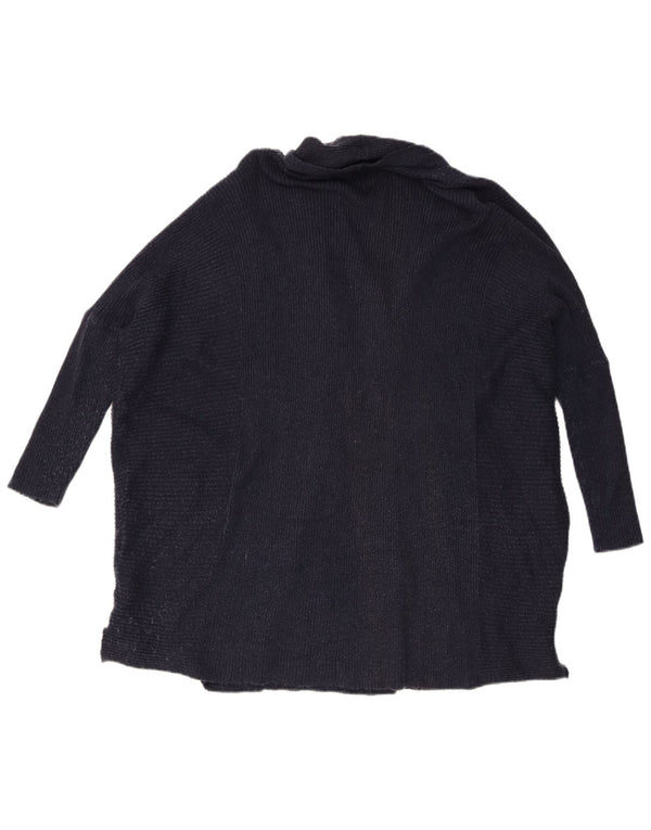 Zara Suéter Cárdigan Abierto De Manga 3/4 para Mujer UK 44 Medio Azul Marino Moteado
